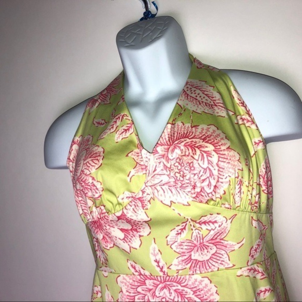 Madison Leigh Yellow Pink Floral Cottagecore Halter Sundress 6 Resortwear Vaca‎ - Picture 7 of 12